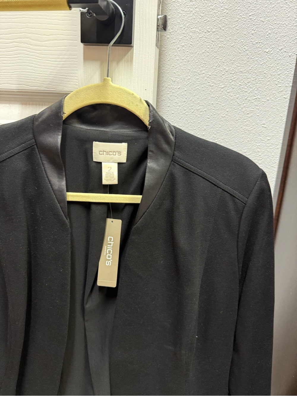 Chico's Black Open-Front Lightweight Jacket